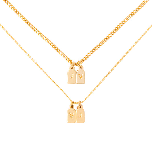 PAR de collares con iniciales para parejas