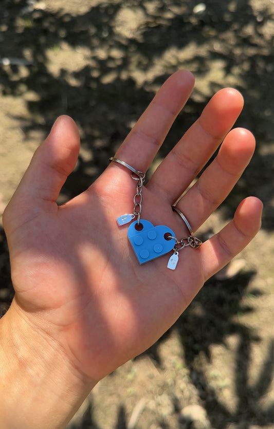 Llavero DÚO de corazón lego con iniciales