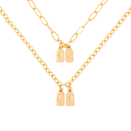 DOS pulseras de iniciales personalizadas