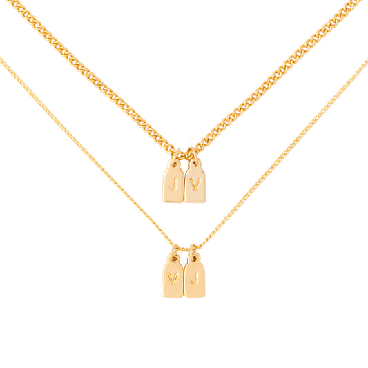 PAR de collares con iniciales para parejas