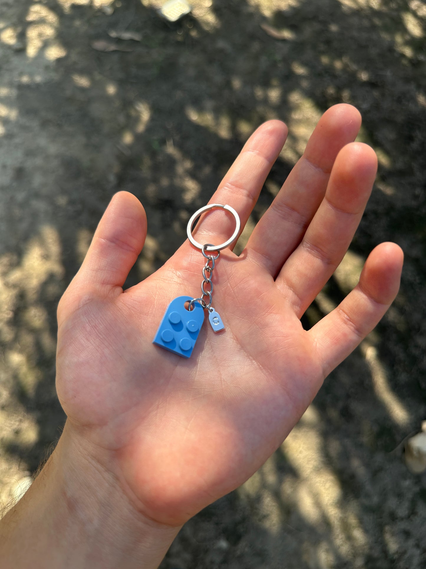 Llavero DÚO de corazón lego con iniciales
