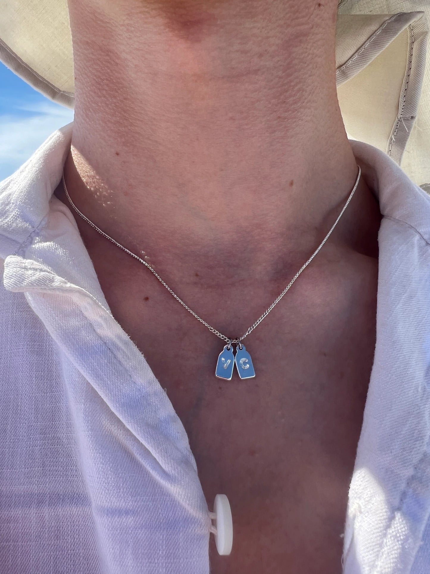 Collar de iniciales personalizadas PLATEADO