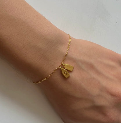pulsera de iniciales personalizadas ( 2 iniciales)