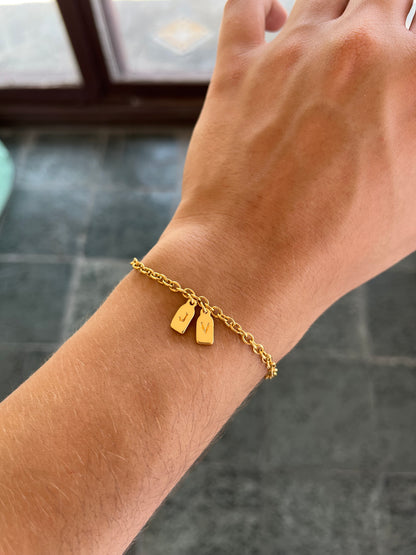 pulsera de iniciales personalizadas ( 2 iniciales)