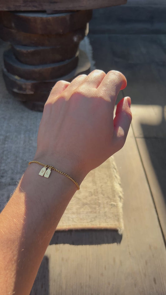 pulsera de iniciales personalizadas ( 2 iniciales)